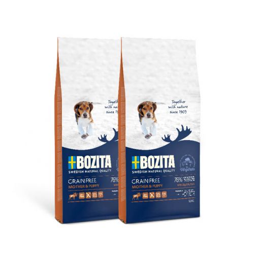 Bozita Grain Free Mother & Puppy mit Elch 2 x 12 kg Sparpaket