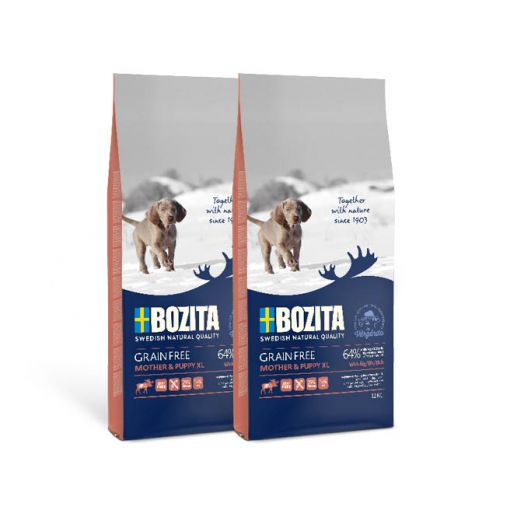 Bozita Grain Free Mother & Puppy XL mit Elch 2 x 12 kg Sparpaket