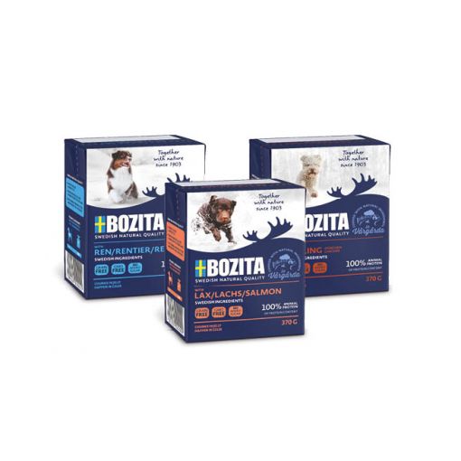 Bozita Happen in Gelee - Lachs, Rentier & Hhnchen 18 x 370 g Probierpaket