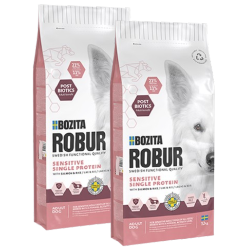 Bozita Robur Adult Sensitive Single Protein Lachs 2 x 12 kg Sparpaket