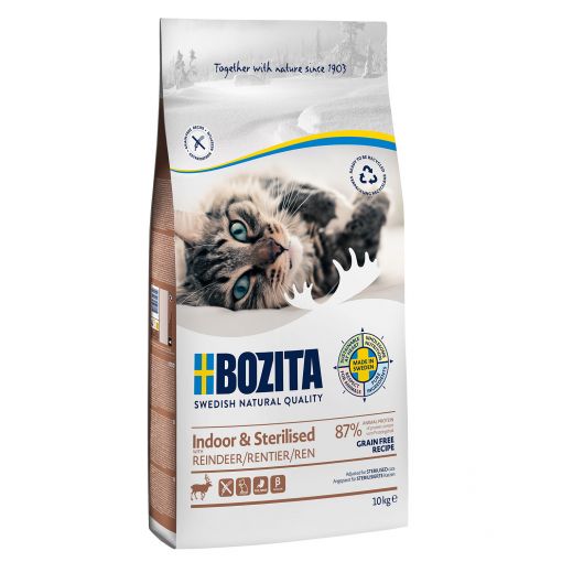 Bozita Indoor & Sterilised Grain free mit Rentier 10 kg