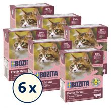 Bozita Häppchen in Gelee mit Rinderhack 370 g (Menge: 6 je Bestelleinheit)