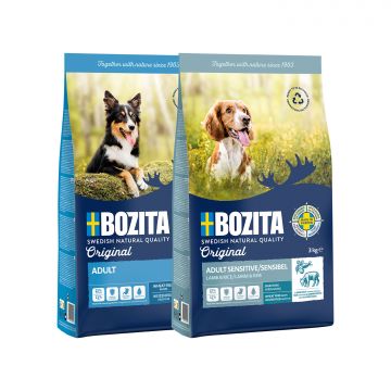 Bozita Original Adult weizenfrei 3 kg + Bozita Original Sensitive Lamm & Reis 3 kg Bozita Original Adult weizenfrei 3 kg + Bozita Original Sensitive Lamm & Reis 3 kg