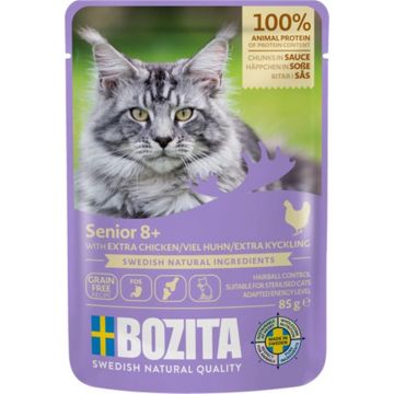 Bozita Senior 8+ Häppchen in Sauce mit viel Huhn 85 g (Menge: 12 je Bestelleinheit) Bozita Senior 8+ Häppchen in Sauce mit viel Huhn 85 g (Menge: 12 je Bestelleinheit)