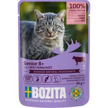 Bozita Senior 8+ Häppchen in Sauce mit Rind 85 g (Menge: 12 je Bestelleinheit) Bozita Senior 8+ Häppchen in Sauce mit Rind 85 g (Menge: 12 je Bestelleinheit)