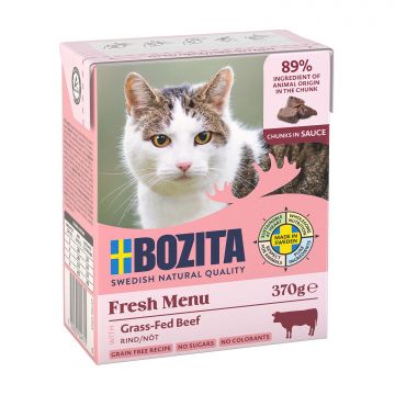 Bozita Häppchen in Sauce mit Rind 370 g (Menge: 6 je Bestelleinheit) Bozita Häppchen in Sauce mit Rind 370 g (Menge: 6 je Bestelleinheit)