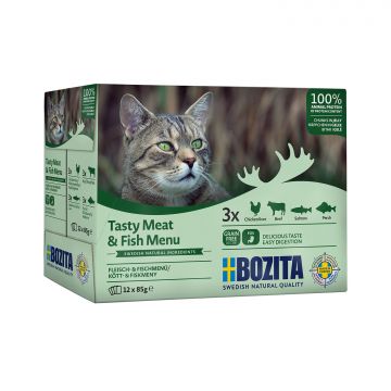 Bozita Fisch & Fleisch Häppchen in Gelee Multibox 12x85g Bozita Fisch & Fleisch Häppchen in Gelee Multibox 12x85g