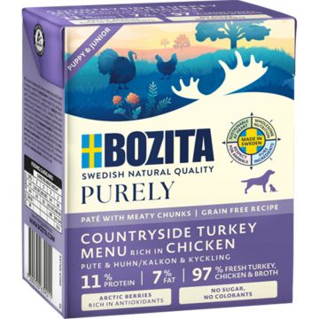 Bozita Purely Puppy & Junior Paté mit Pute & Huhn 370 g (Menge: 6 je Bestelleinheit)