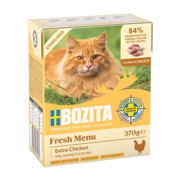 Bozita Sterilised Häppchen in Sauce mit viel Huhn 370 g (Menge: 6 je Bestelleinheit) Bozita Sterilised Häppchen in Sauce mit viel Huhn 370 g (Menge: 6 je Bestelleinheit)